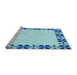 Sideview of Machine Washable Transitional Blue Rug, wshpat1411lblu