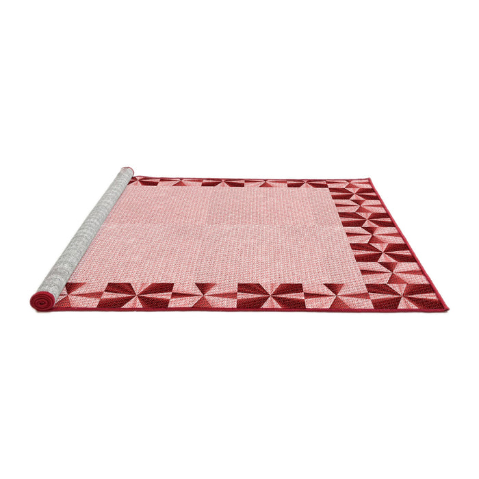 Sideview of Machine Washable Transitional Red Rug, wshpat1411rd