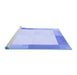 Sideview of Machine Washable Transitional Sky Blue Rug, wshpat1412blu