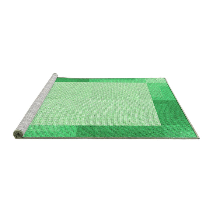 Sideview of Machine Washable Transitional Green Rug, wshpat1412grn