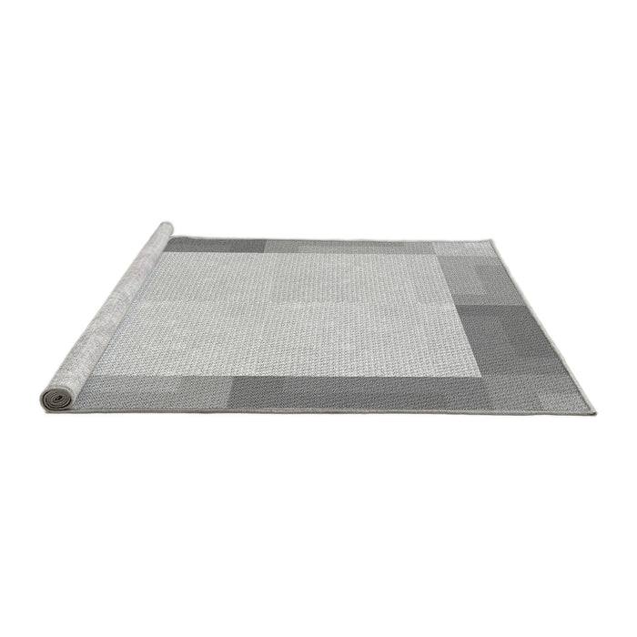 Sideview of Machine Washable Transitional Gunmetal Gray Rug, wshpat1412gry