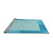 Sideview of Machine Washable Transitional Bright Turquoise Blue Rug, wshpat1412lblu