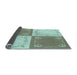 Thickness of Patterned Camouflage Green Rug, pat1413lblu