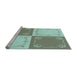 Sideview of Machine Washable Transitional Camouflage Green Rug, wshpat1413lblu