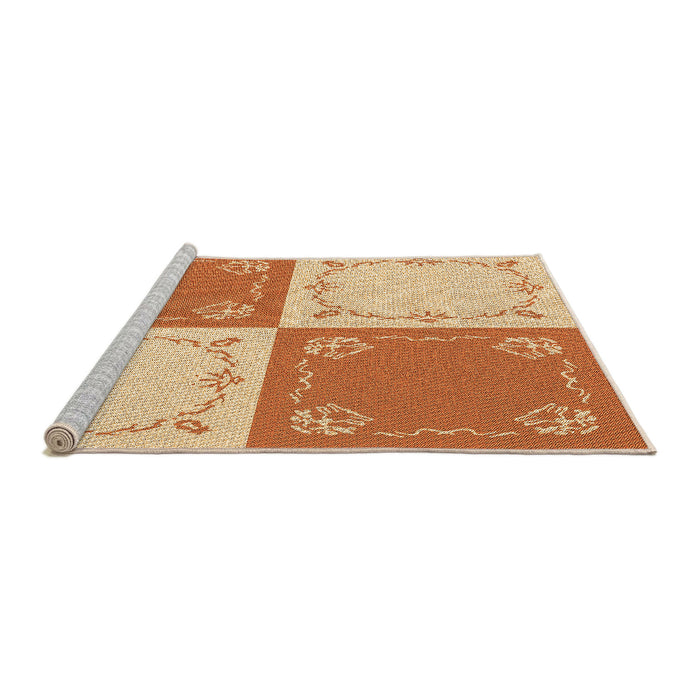 Sideview of Machine Washable Transitional Orange Red Orange Rug, wshpat1413org