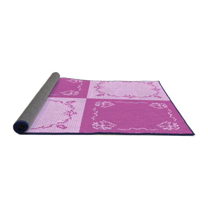 Thickness of Patterned Blossom Pink Rug, pat1413pur