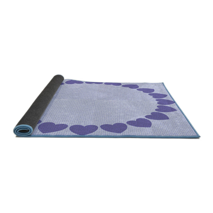 Thickness of Patterned Lavender Blue Rug, pat1414blu