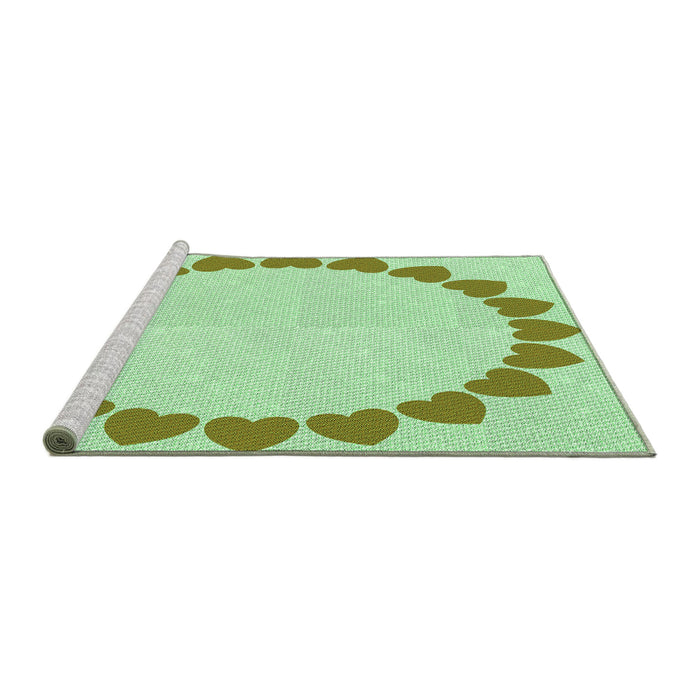Sideview of Machine Washable Transitional Mint Green Rug, wshpat1414grn