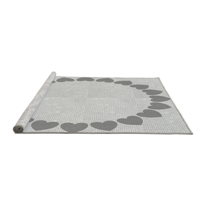 Sideview of Machine Washable Transitional Platinum Gray Rug, wshpat1414gry