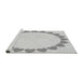 Sideview of Machine Washable Transitional Platinum Gray Rug, wshpat1414gry