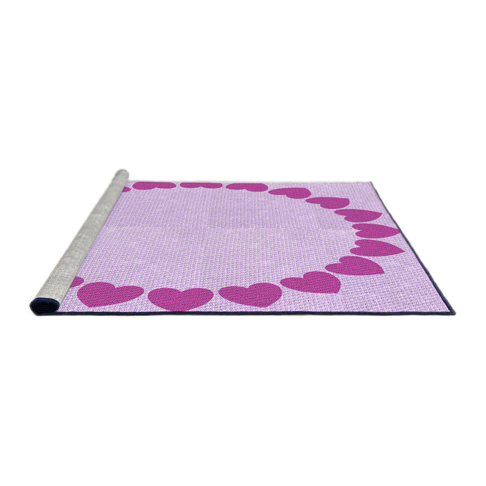 Sideview of Machine Washable Transitional Crimson Purple Rug, wshpat1414pur