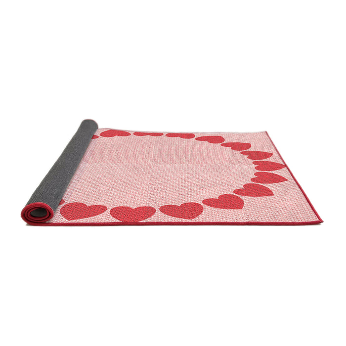 Thickness of Patterned Light Rose Pink Rug, pat1414rd