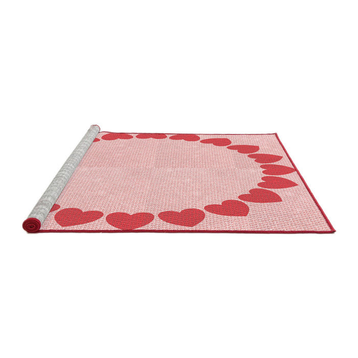 Sideview of Machine Washable Transitional Light Rose Pink Rug, wshpat1414rd