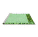 Sideview of Machine Washable Transitional Green Rug, wshpat1415grn