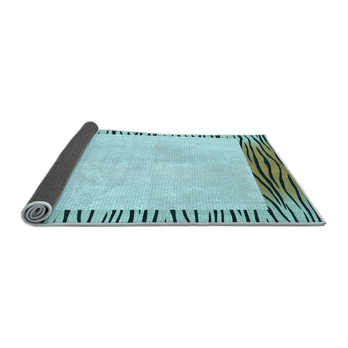 Thickness of Patterned Sea Green Rug, pat1415lblu