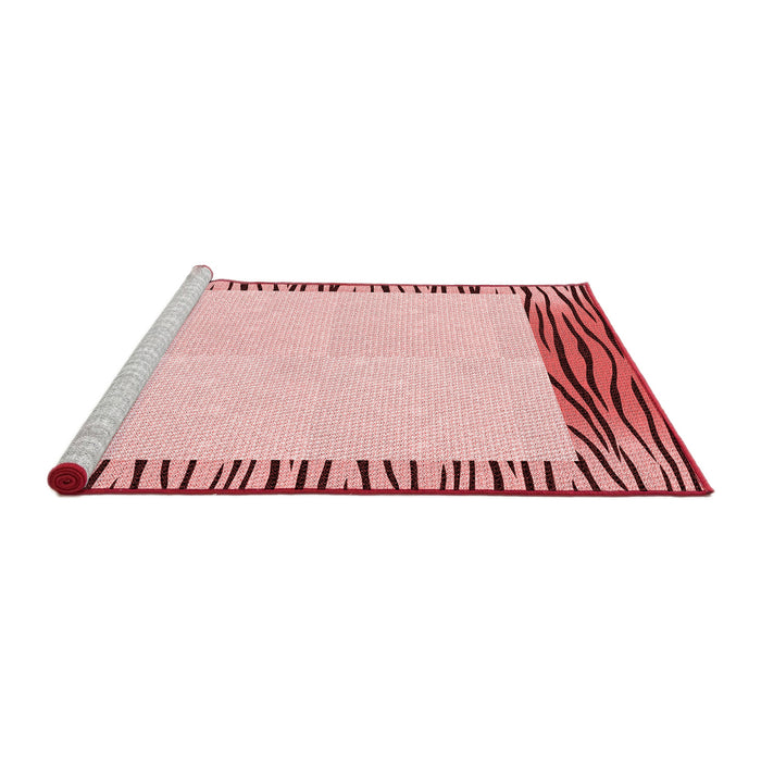 Sideview of Machine Washable Transitional Light Red Pink Rug, wshpat1415rd