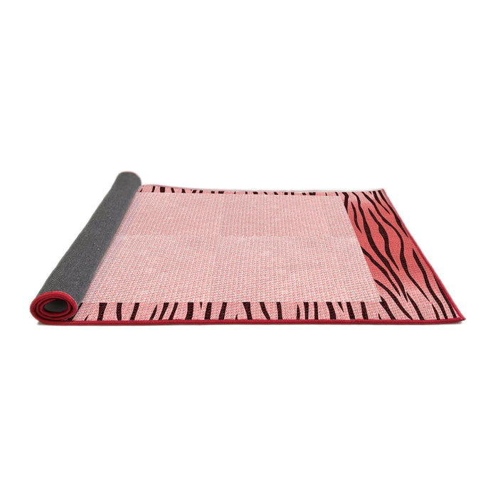 Thickness of Patterned Light Red Pink Rug, pat1415rd