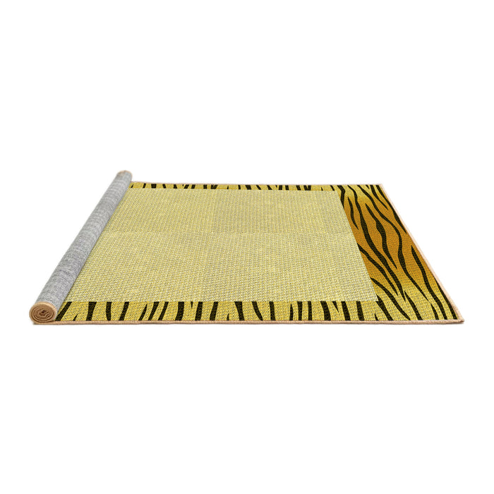 Sideview of Machine Washable Transitional Dark Golden Brown Rug, wshpat1415yw