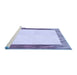 Sideview of Machine Washable Transitional Blue Rug, wshpat1416blu