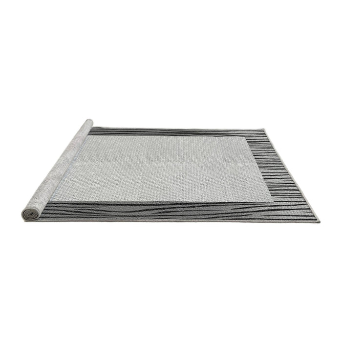 Sideview of Machine Washable Transitional Platinum Gray Rug, wshpat1416gry