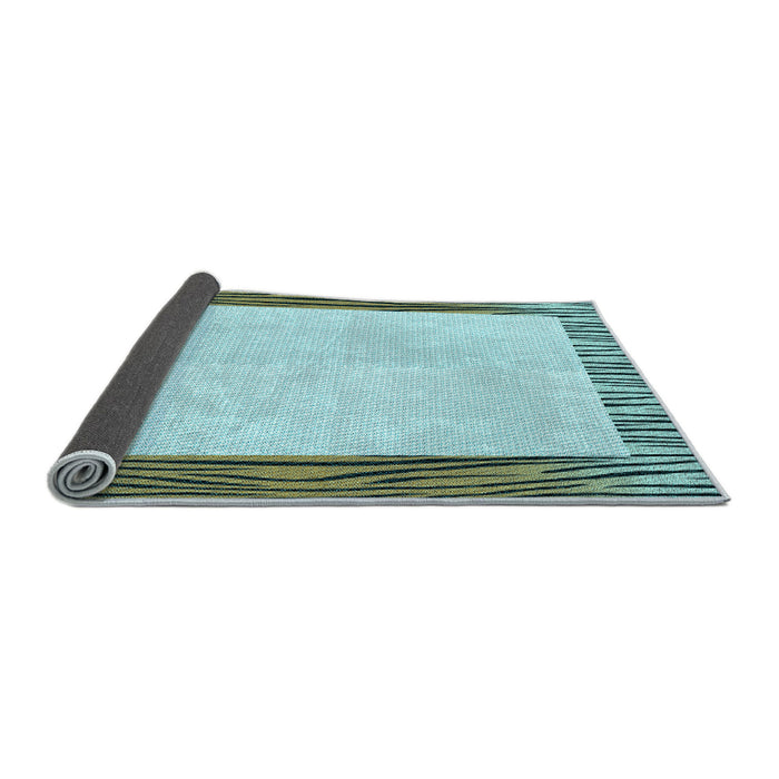 Thickness of Patterned Sea Green Rug, pat1416lblu
