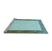 Sideview of Machine Washable Transitional Green Rug, wshpat1416lblu