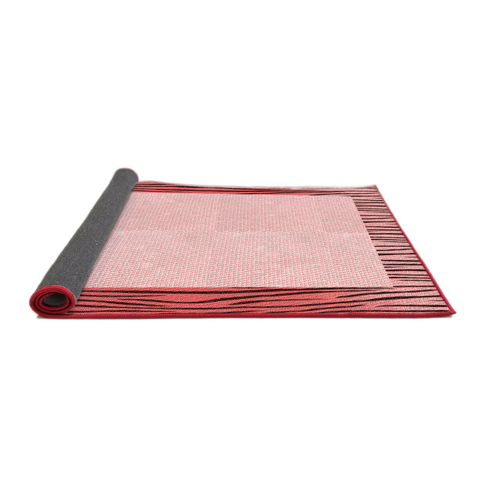 Thickness of Patterned Light Red Pink Rug, pat1416rd