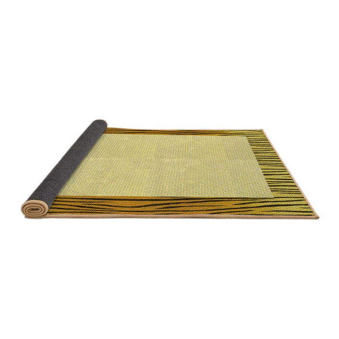 Thickness of Patterned Dark Golden Brown Rug, pat1416yw
