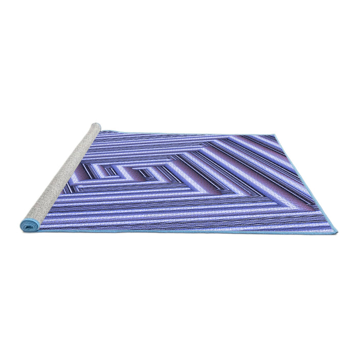 Sideview of Machine Washable Transitional Deep Periwinkle Purple Rug, wshpat1417blu