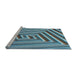 Sideview of Machine Washable Transitional Diamond Blue Rug, wshpat1417lblu