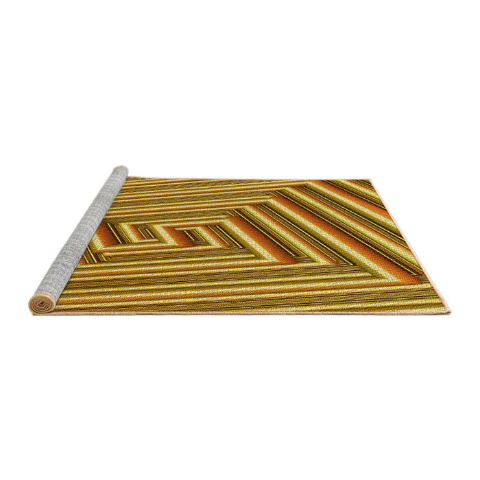 Sideview of Machine Washable Transitional Orange Rug, wshpat1417yw