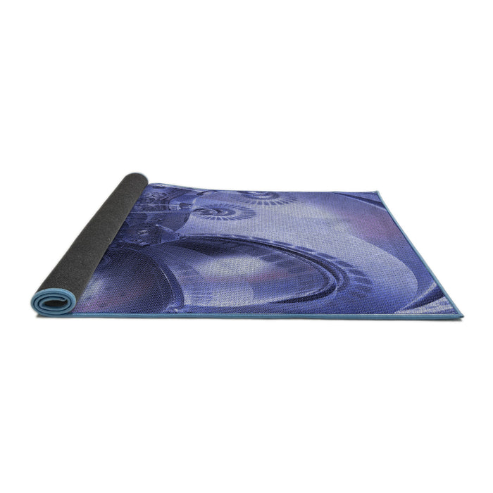 Thickness of Patterned Purple Mimosa Purple Rug, pat1418blu