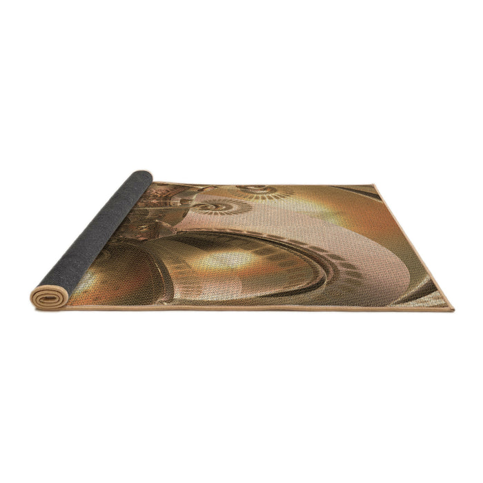 Thickness of Patterned Brown Sand Brown Rug, pat1418brn
