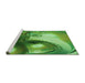 Sideview of Machine Washable Transitional Deep Emerald Green Rug, wshpat1418grn