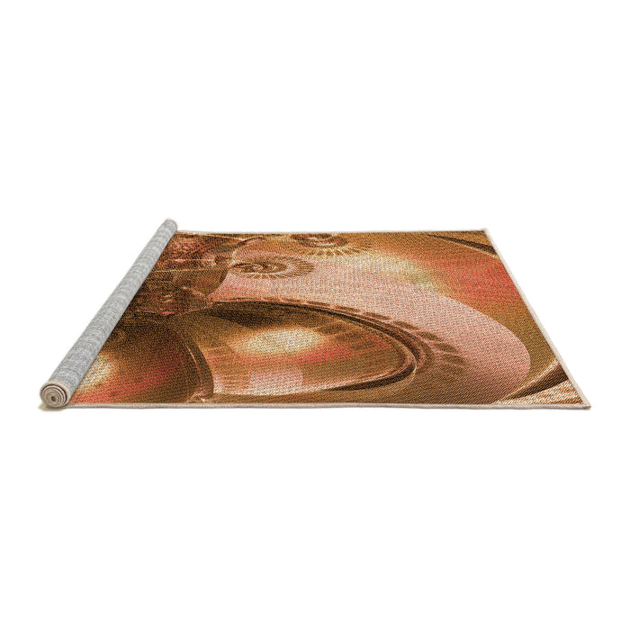 Sideview of Machine Washable Transitional Tomato Red Rug, wshpat1418org
