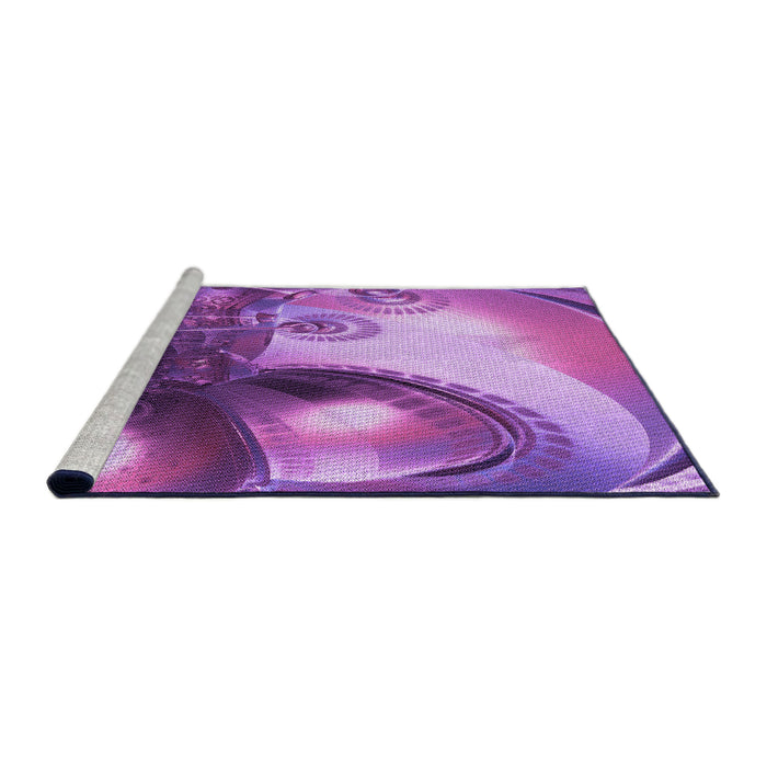 Sideview of Machine Washable Transitional Dark Magenta Purple Rug, wshpat1418pur