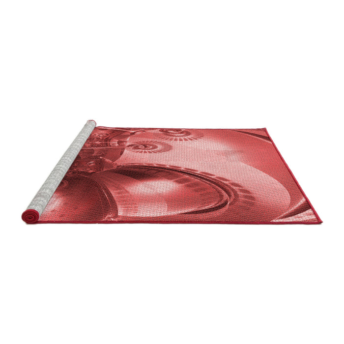 Sideview of Machine Washable Transitional Red Rug, wshpat1418rd