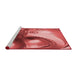 Sideview of Machine Washable Transitional Red Rug, wshpat1418rd