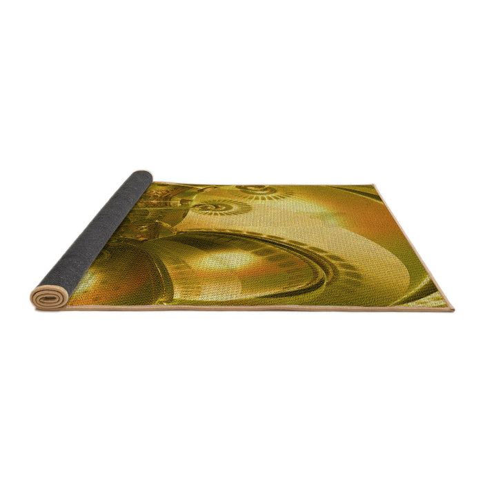 Thickness of Patterned Yellow Rug, pat1418yw