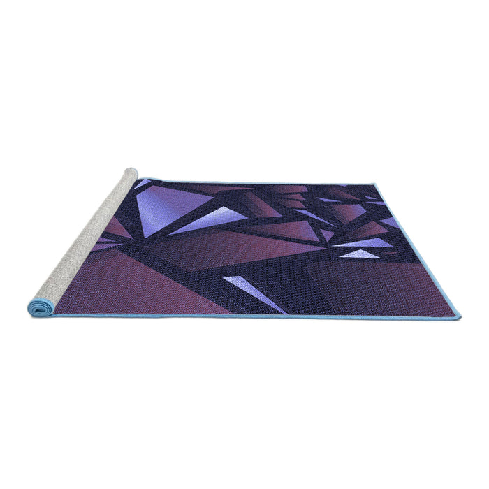 Sideview of Machine Washable Transitional Deep Periwinkle Purple Rug, wshpat1419blu