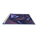 Sideview of Machine Washable Transitional Deep Periwinkle Purple Rug, wshpat1419blu