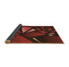 Thickness of Patterned Dark Red Rug, pat1419brn