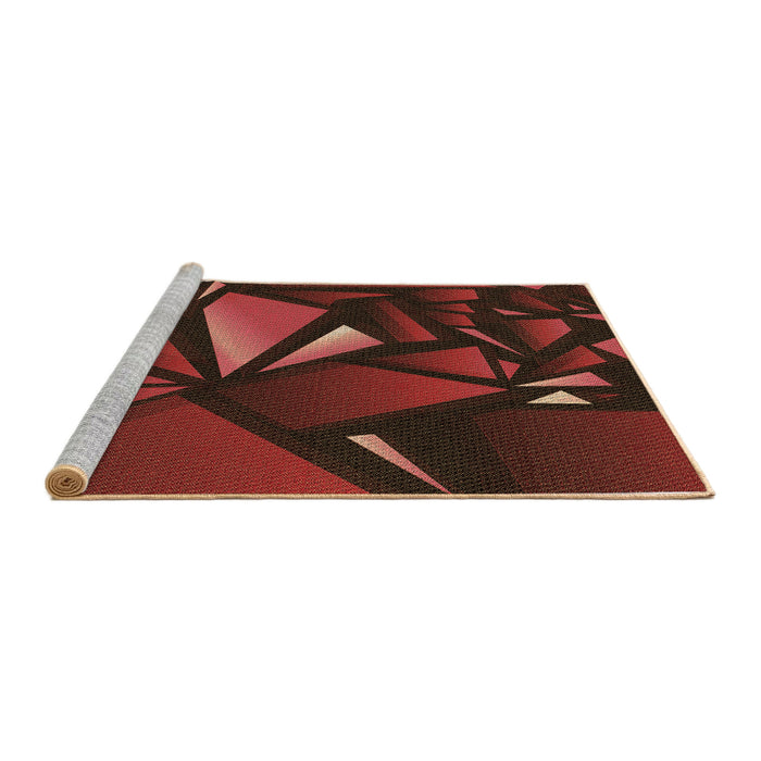 Sideview of Machine Washable Transitional Dark Red Rug, wshpat1419brn