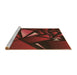 Sideview of Machine Washable Transitional Dark Red Rug, wshpat1419brn