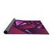 Thickness of Patterned Dark Magenta Purple Rug, pat1419pur