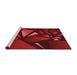 Sideview of Machine Washable Transitional Tomato Red Rug, wshpat1419rd