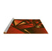 Sideview of Machine Washable Transitional Mahogany Brown Rug, wshpat1419yw