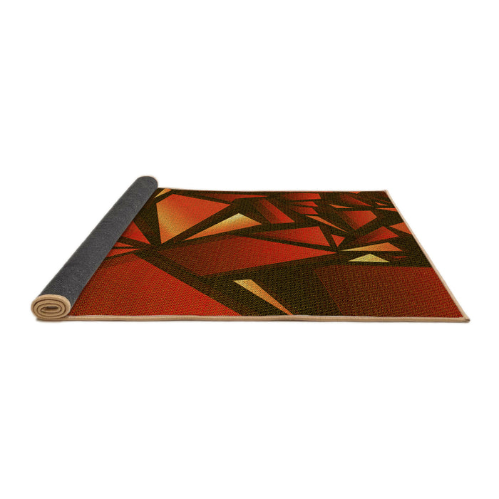 Thickness of Patterned Mahogany Brown Rug, pat1419yw