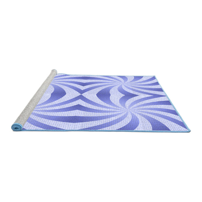 Sideview of Machine Washable Transitional Light Slate Blue Rug, wshpat142blu