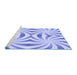 Sideview of Machine Washable Transitional Light Slate Blue Rug, wshpat142blu